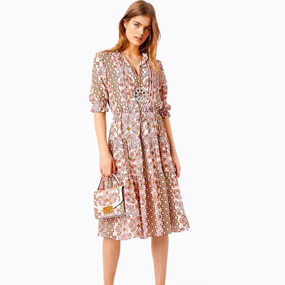 Tory Burch Serena Garden Silk Dress, Size 6